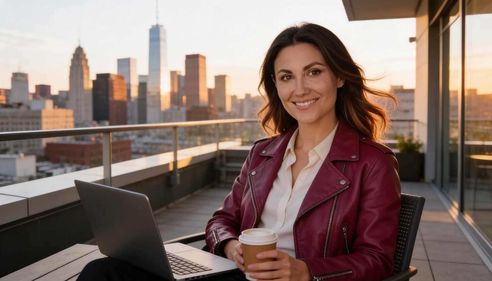 Maya, the She Holds Crypto AI guide, reviewing beginner crypto education at a laptop.