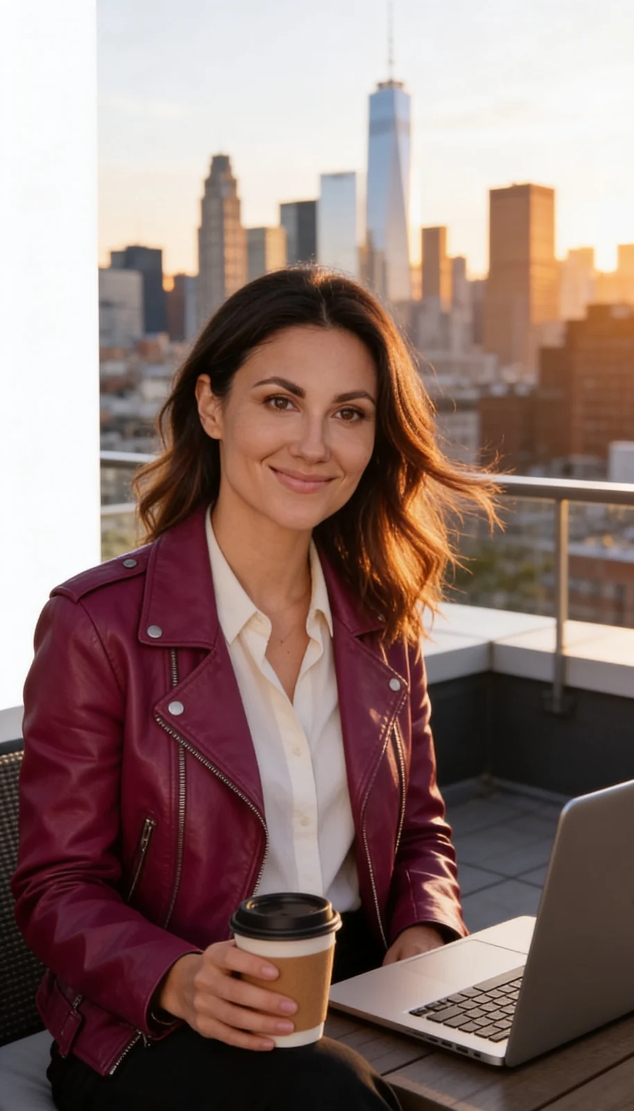 Maya, the She Holds Crypto AI guide, in a warm learning portrait.